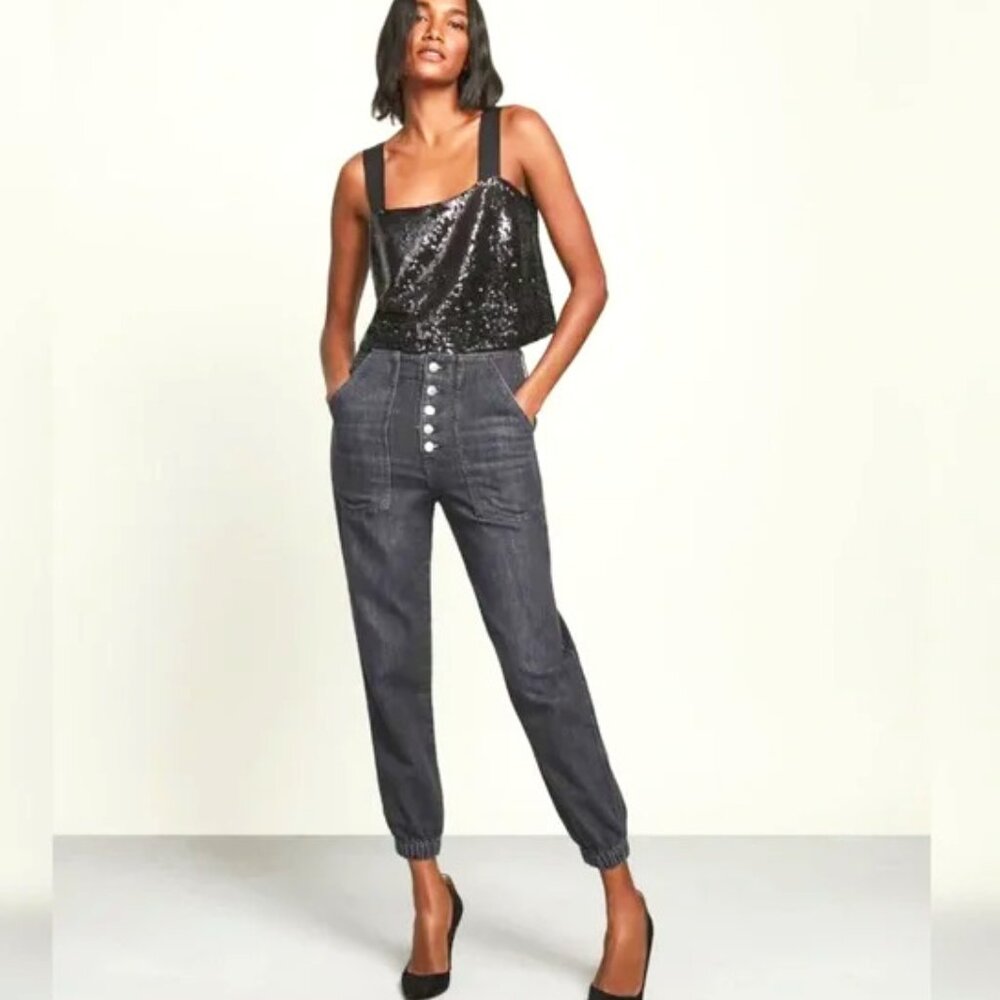 Veronica Beard Bolton Joggers Jeans  High Rise Black wash